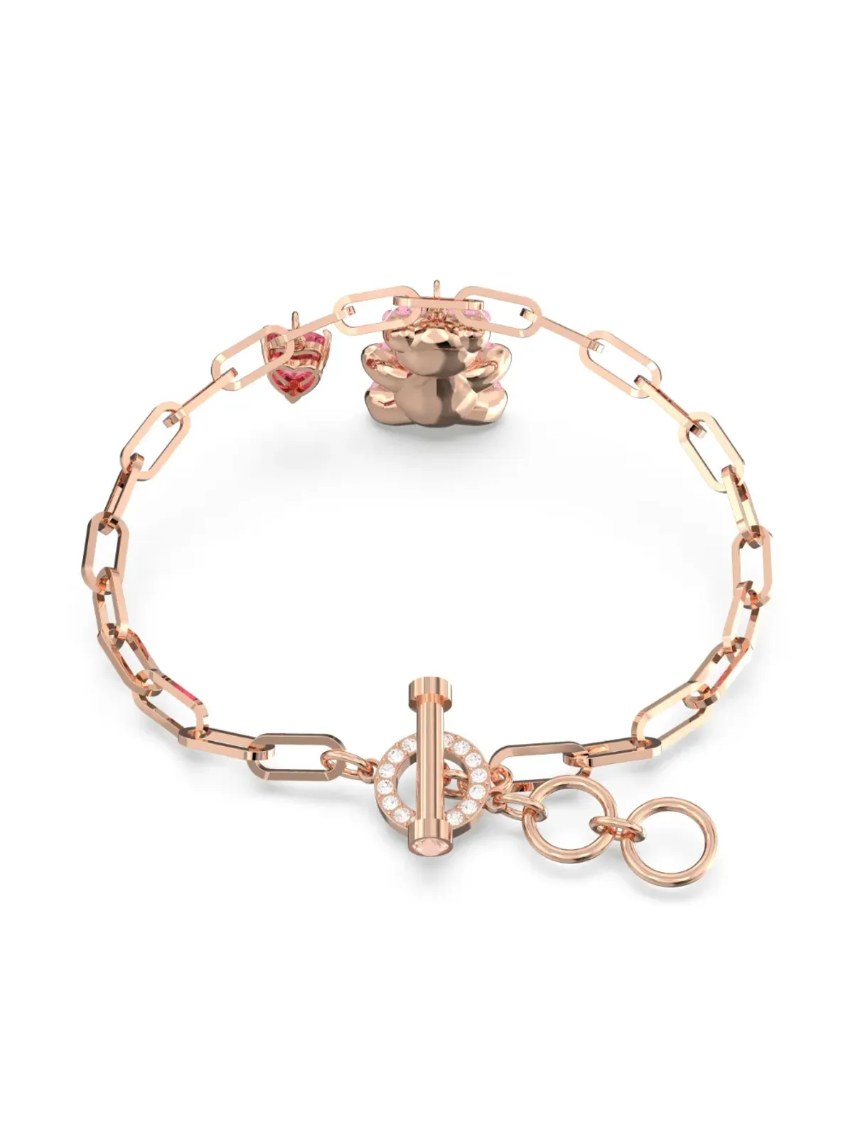 Swarovski テディ ベアモチーフ クリスタル装飾 ブレスレット ピンク - 画像5
