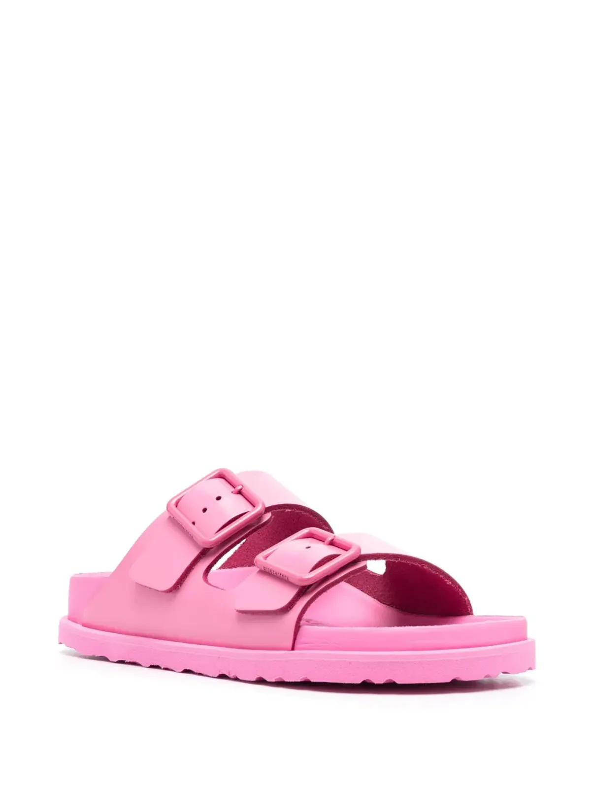 Birkenstock ロゴエンボス オープントゥスライド - 画像2