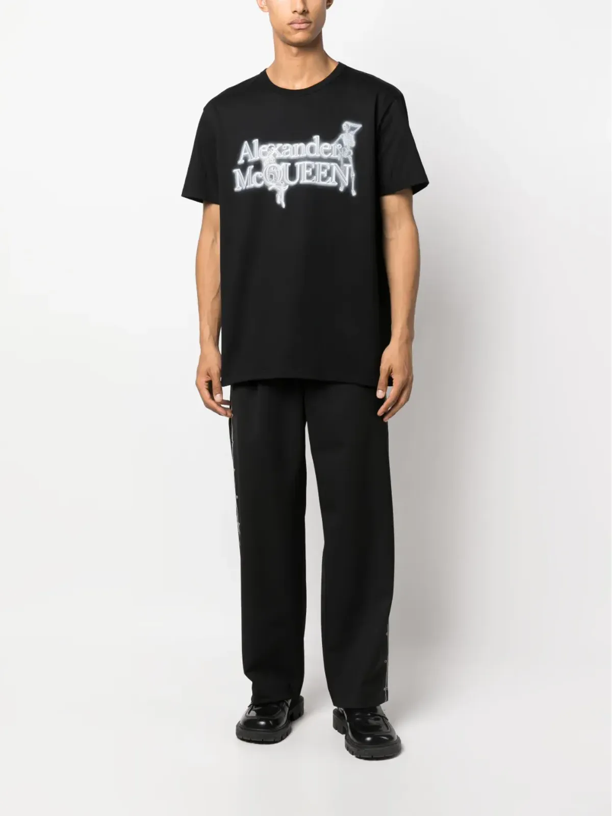Alexander McQueen ロゴプリント コットン Tシャツ - 画像2