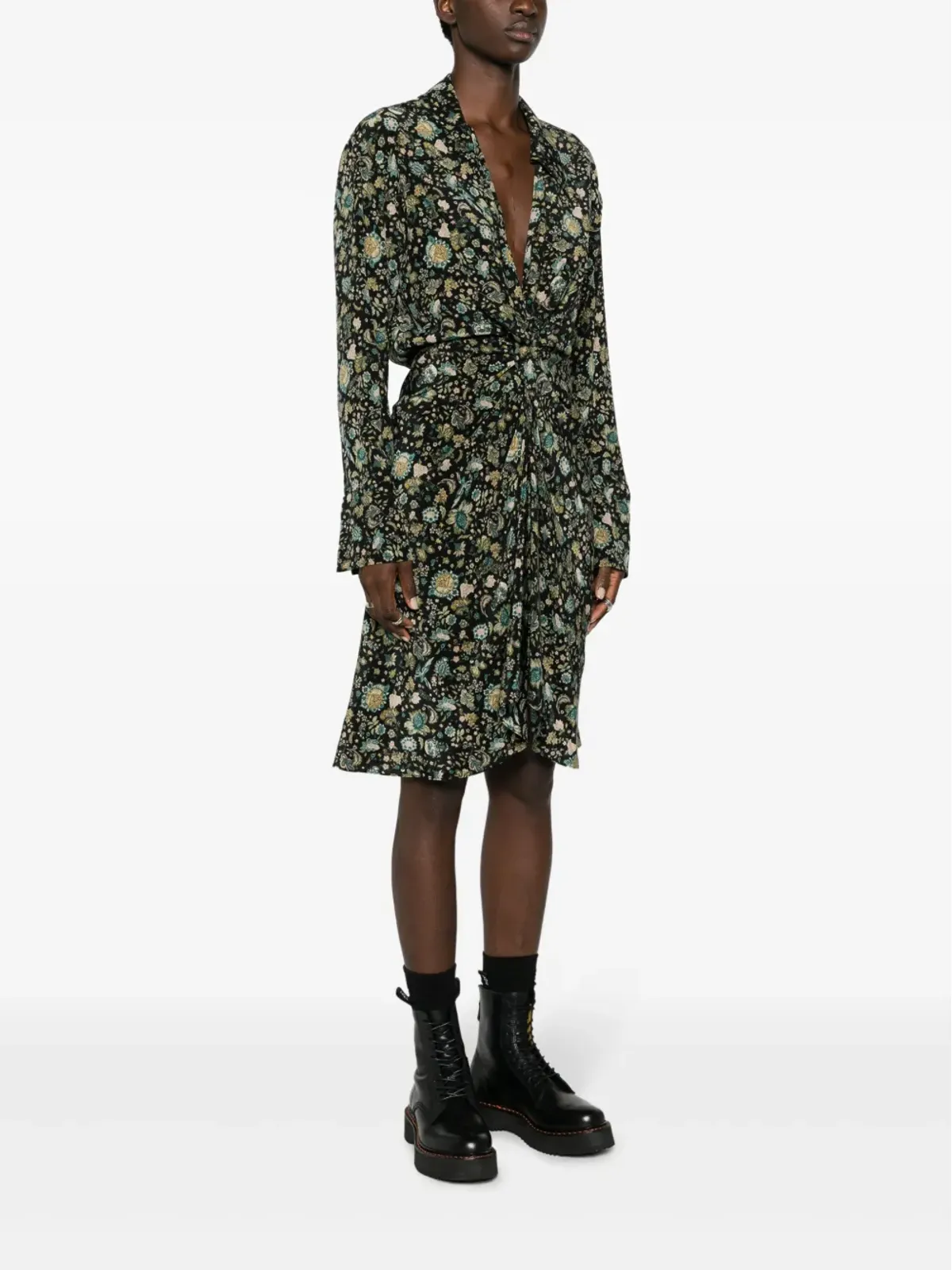 Zadig&Voltaire Rozo floral-print silk dress - Black - 画像3