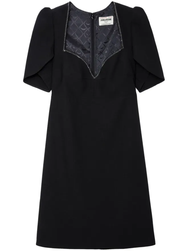 Zadig&Voltaire Zadig&Voltaire Roxelle クリスタル装飾ミニドレス - ブラックの商品画像