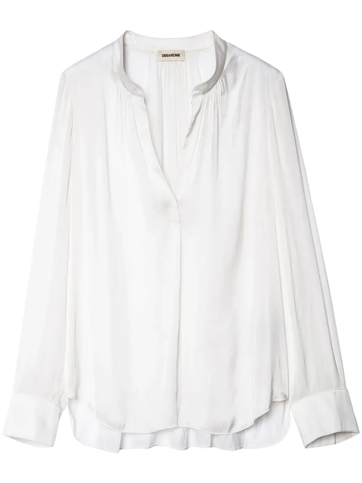 Zadig&Voltaire gathered-detail satin-weave blouse - White - 画像1