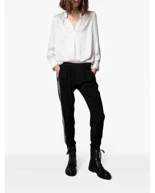 Zadig&Voltaire gathered-detail satin-weave blouse - White - サムネイル2