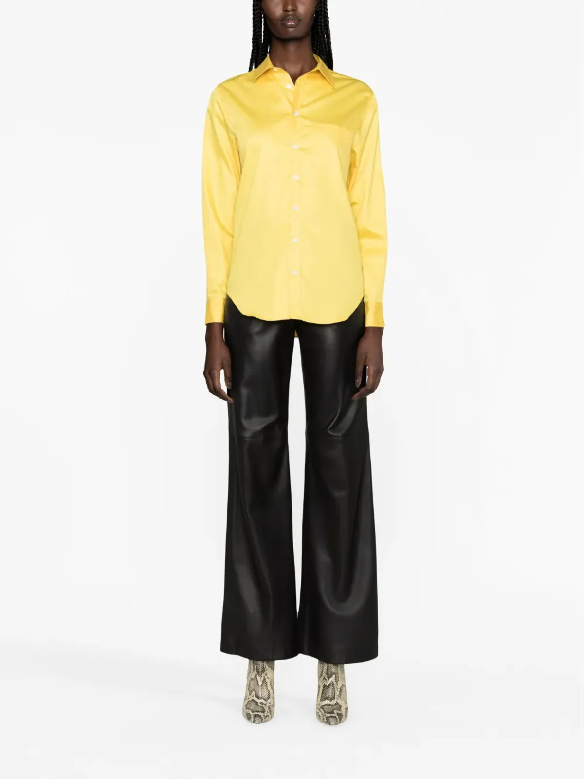 Zadig&Voltaire Taskiz slogan-embroidered cotton shirt - Yellow - 画像2