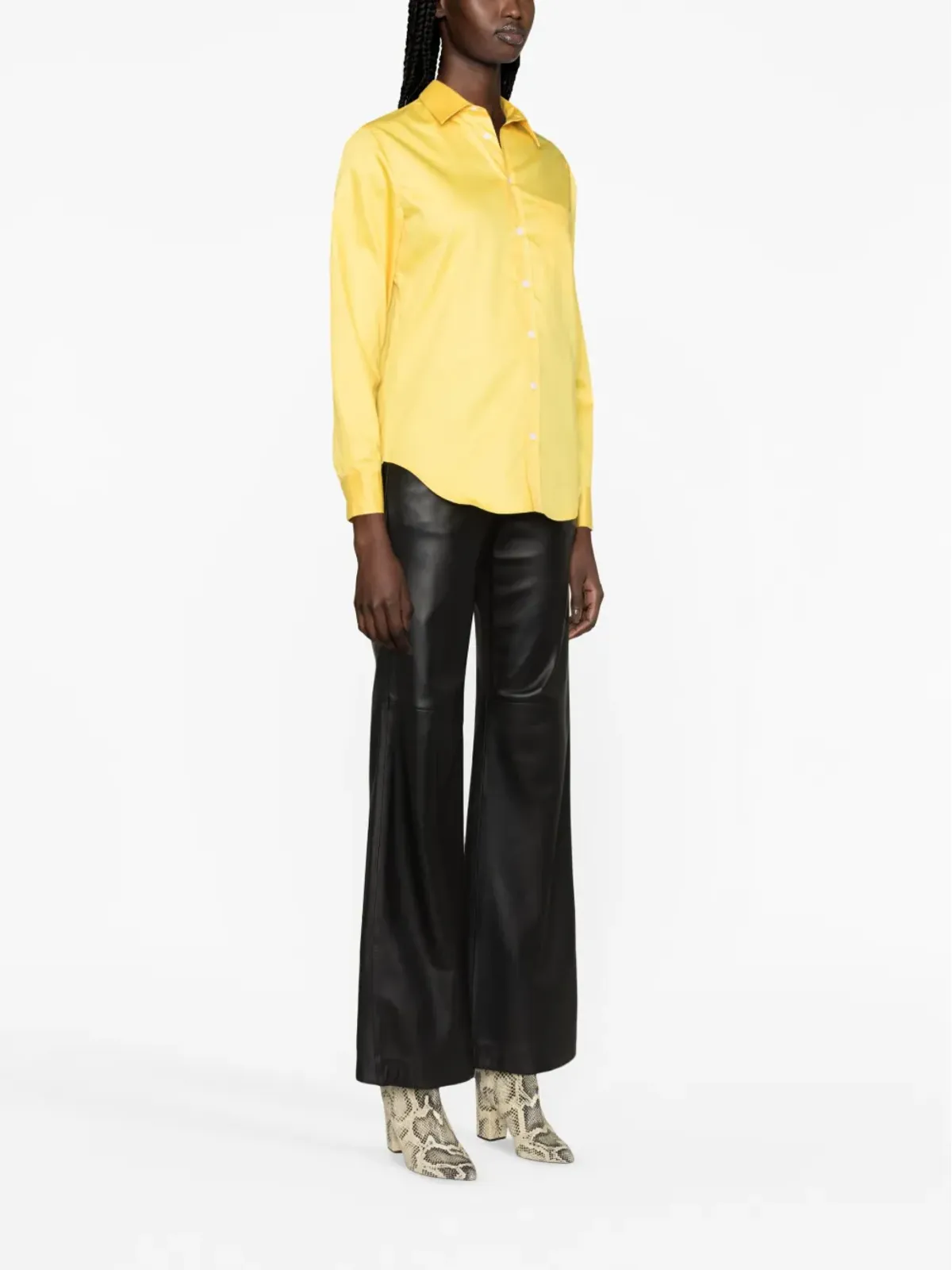 Zadig&Voltaire Taskiz slogan-embroidered cotton shirt - Yellow - 画像4