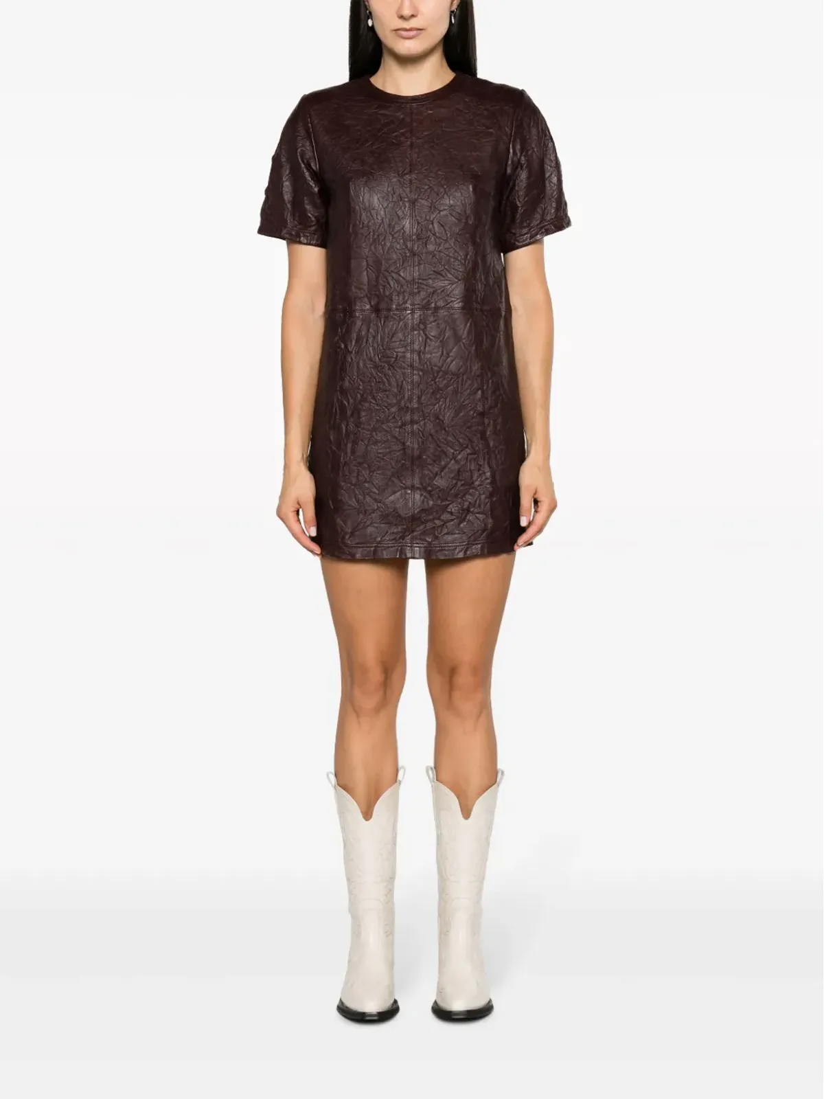 Zadig&Voltaire リディ 皺加工レザー ミニドレス - 画像2