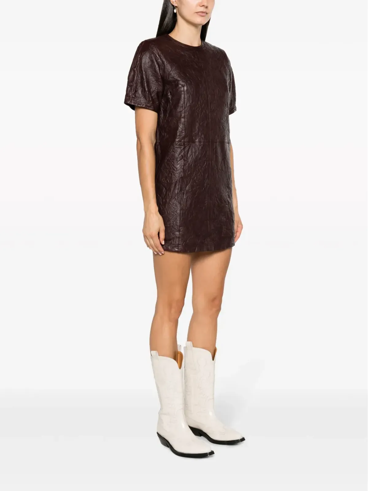 Zadig&Voltaire リディ 皺加工レザー ミニドレス - 画像3
