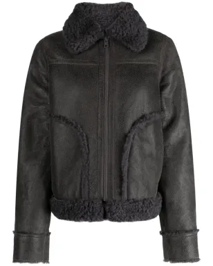 Zadig&Voltaire Kade シアーリングトリム レザー ジャケット - サムネイル1