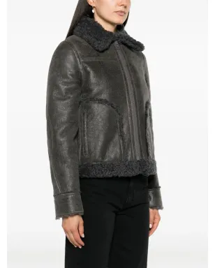 Zadig&Voltaire Kade シアーリングトリム レザー ジャケット - サムネイル3