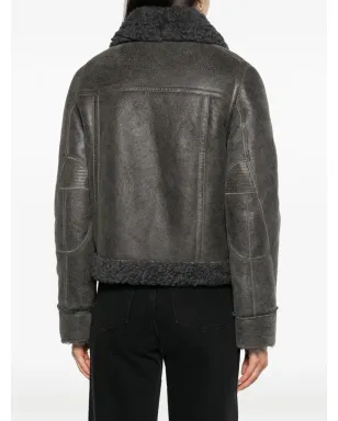 Zadig&Voltaire Kade シアーリングトリム レザー ジャケット - サムネイル4