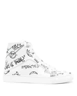 Zadig&Voltaire ハイフラッシュ ハイトップ レザースニーカー - サムネイル1