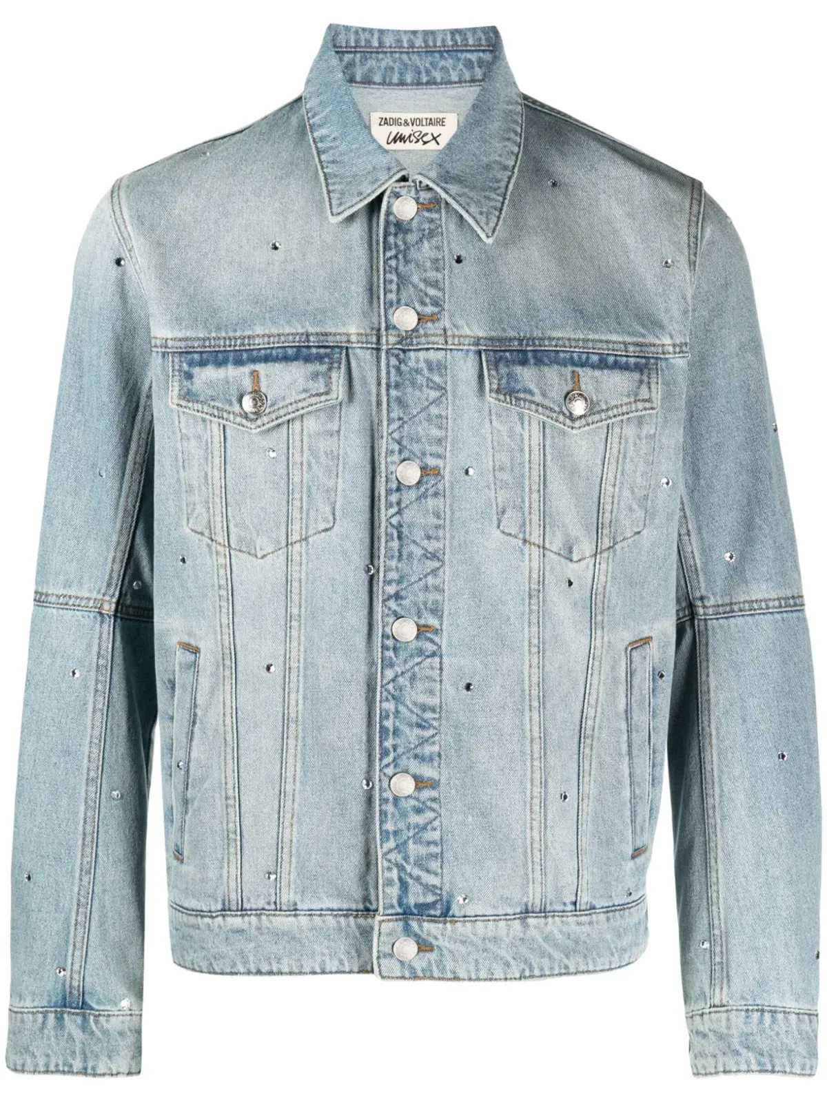 Zadig&Voltaire カシー スプレッドカラー クリスタル デニムジャケット - 画像1