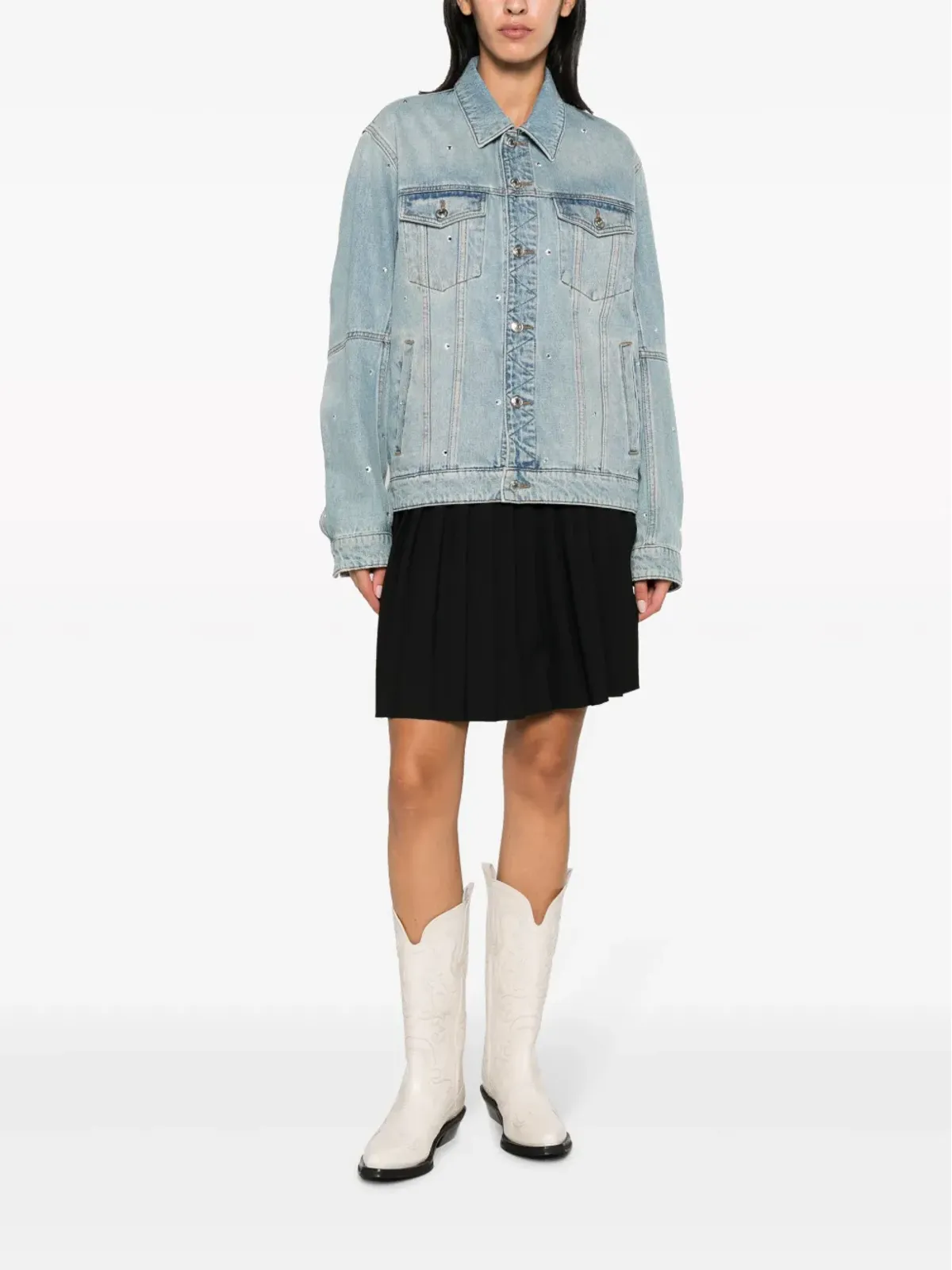 Zadig&Voltaire カシー スプレッドカラー クリスタル デニムジャケット - 画像3