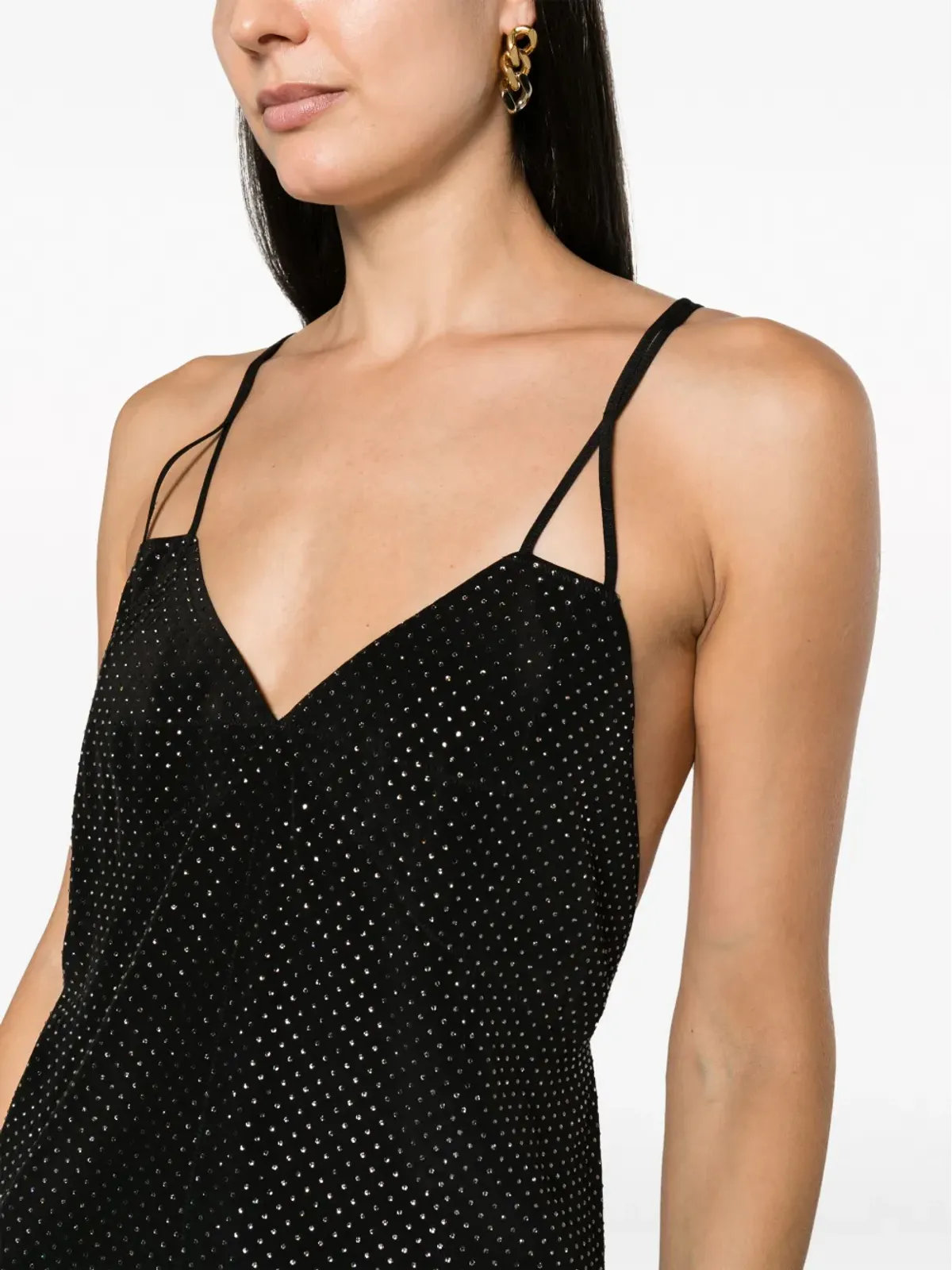 Zadig&Voltaire ロハナ ラインストーン付きシルクミニドレス（ブラック） - 画像5