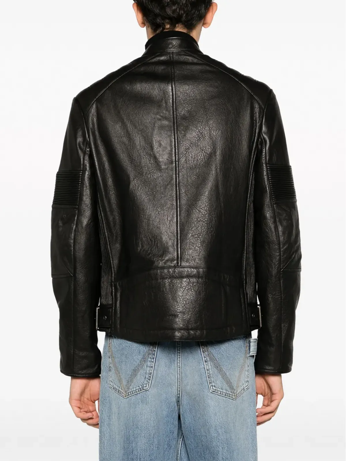Zadig&Voltaire スリムフィット ジップアップ レザーバイカージャケット - 画像5