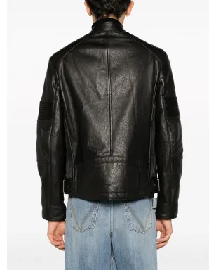 Zadig&Voltaire スリムフィット ジップアップ レザーバイカージャケット - サムネイル5