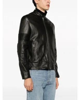 Zadig&Voltaire スリムフィット ジップアップ レザーバイカージャケット - サムネイル4