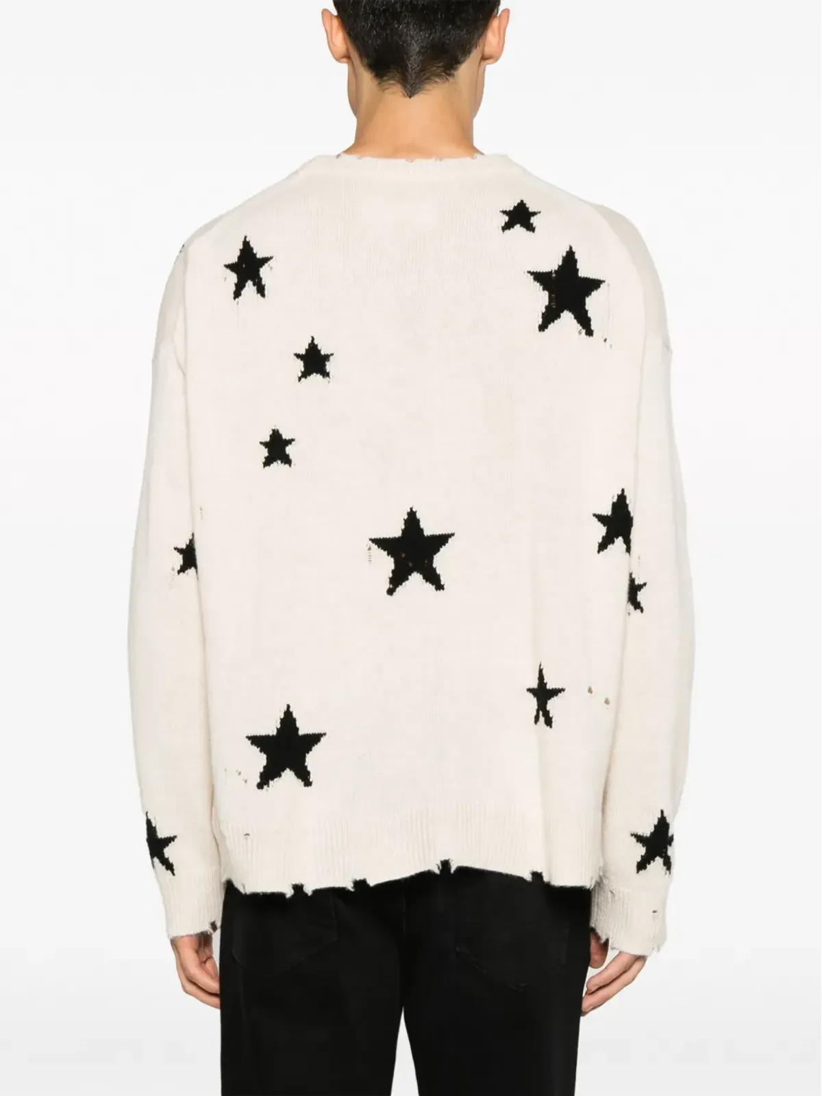 Zadig&Voltaire スター柄インターシャ ダメージ加工 カシミヤ ジャンパー - 画像5