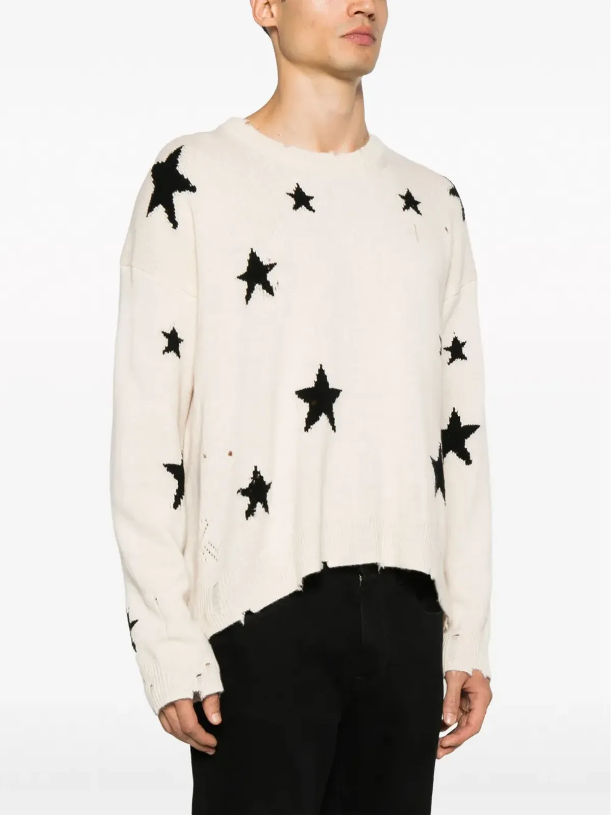 Zadig&Voltaire スター柄インターシャ ダメージ加工 カシミヤ ジャンパー - 画像4