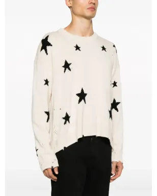 Zadig&Voltaire スター柄インターシャ ダメージ加工 カシミヤ ジャンパー - サムネイル4