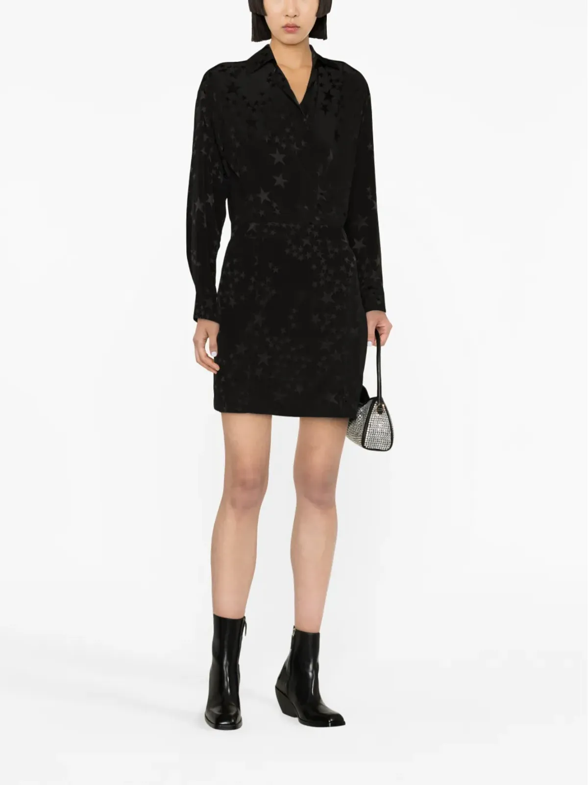 Zadig&Voltaire 星柄シルクジャカード ミニドレス - ブラック - 画像2