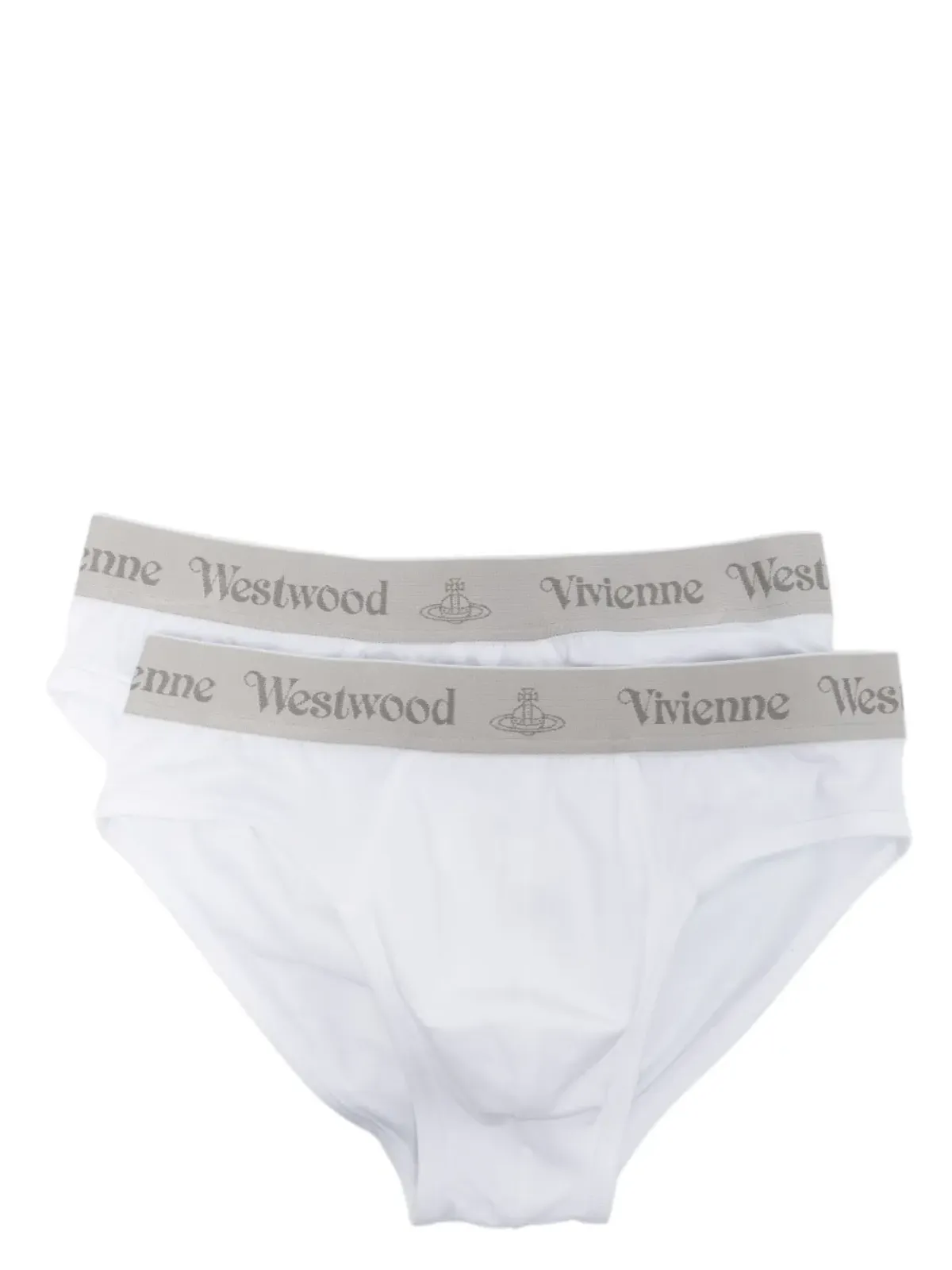 Vivienne Westwood 2枚組 ロゴ入りウエストバンド ブリーフ - ホワイト - 画像1