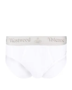 Vivienne Westwood 2枚組 ロゴ入りウエストバンド ブリーフ - ホワイト - サムネイル2
