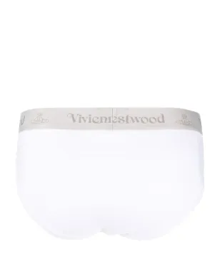 Vivienne Westwood 2枚組 ロゴ入りウエストバンド ブリーフ - ホワイト - サムネイル3