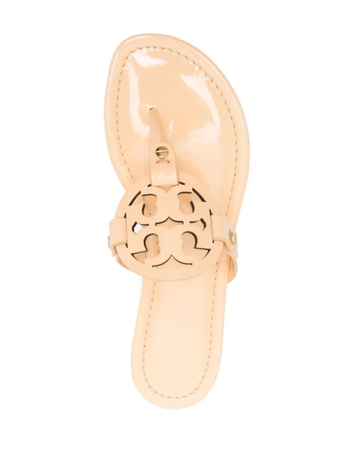 Tory Burch ミラー カットアウト レザー フリップフロップ - 画像4