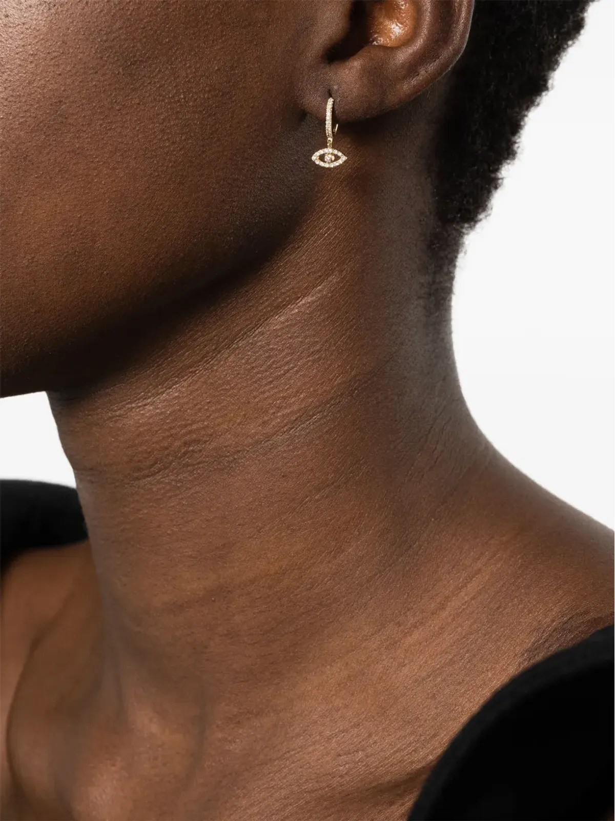 Persée 18K イエローゴールド イービルアイ ダイヤモンド イヤリング - 画像2