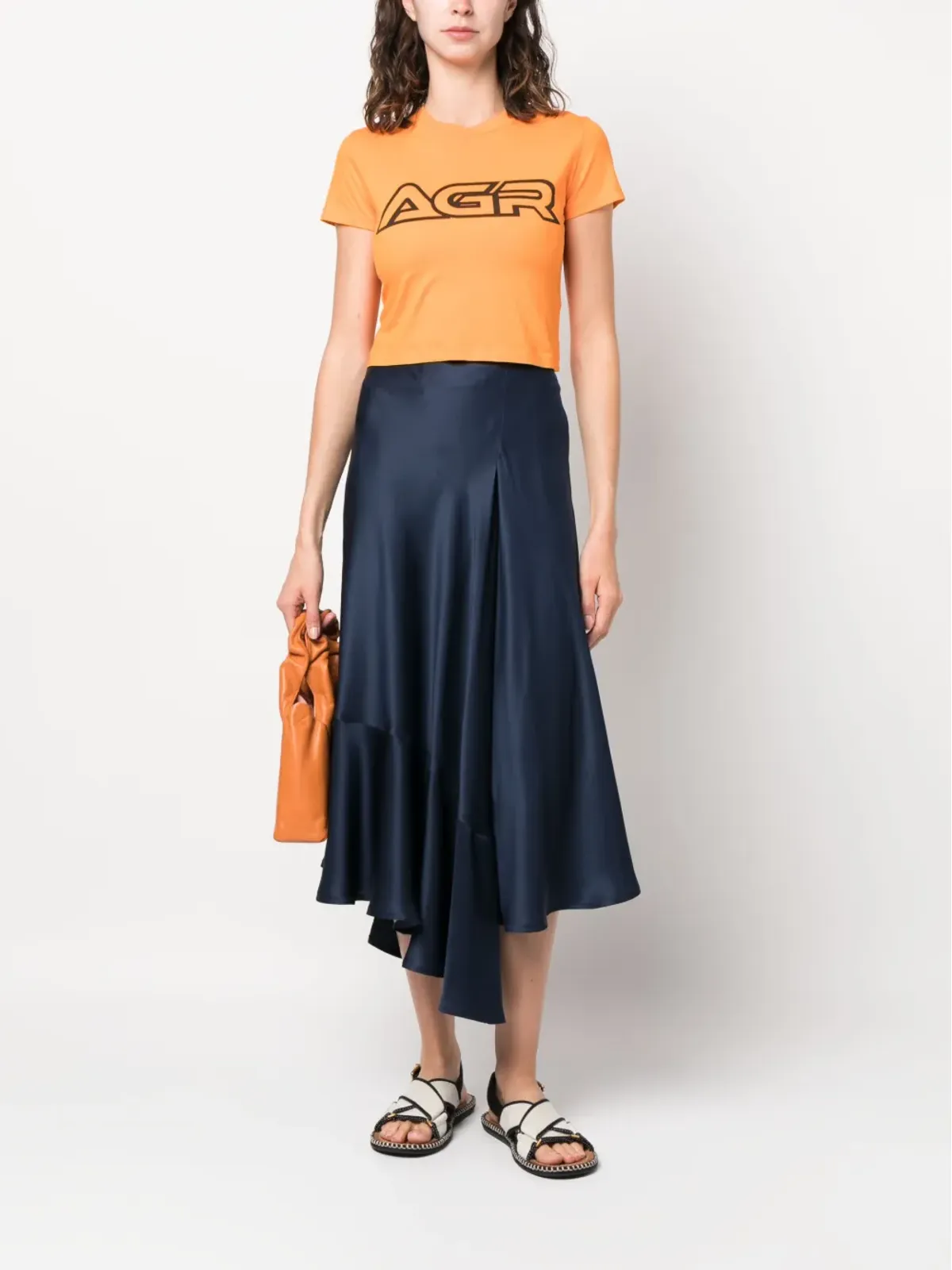 Colville アシンメトリックヘム シルクスカート - 画像2