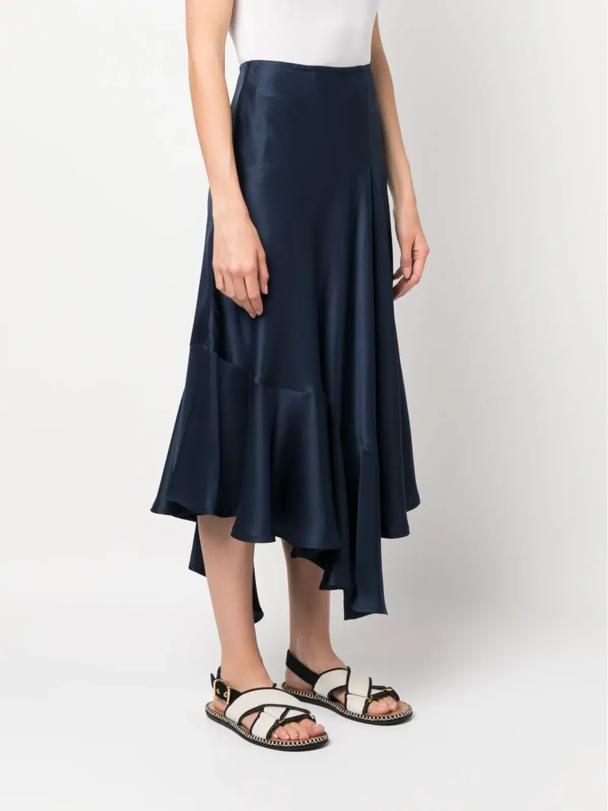 Colville アシンメトリックヘム シルクスカート - 画像3