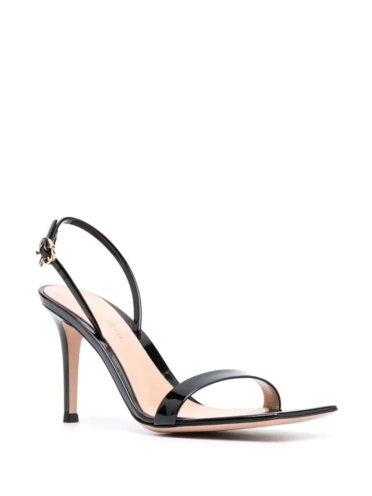 Gianvito Rossi 85mm Ribbon Stiletto レザーサンダル（ブラック） - 画像2