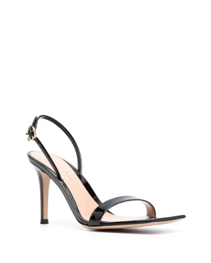 Gianvito Rossi 85mm Ribbon Stiletto レザーサンダル（ブラック） - サムネイル2