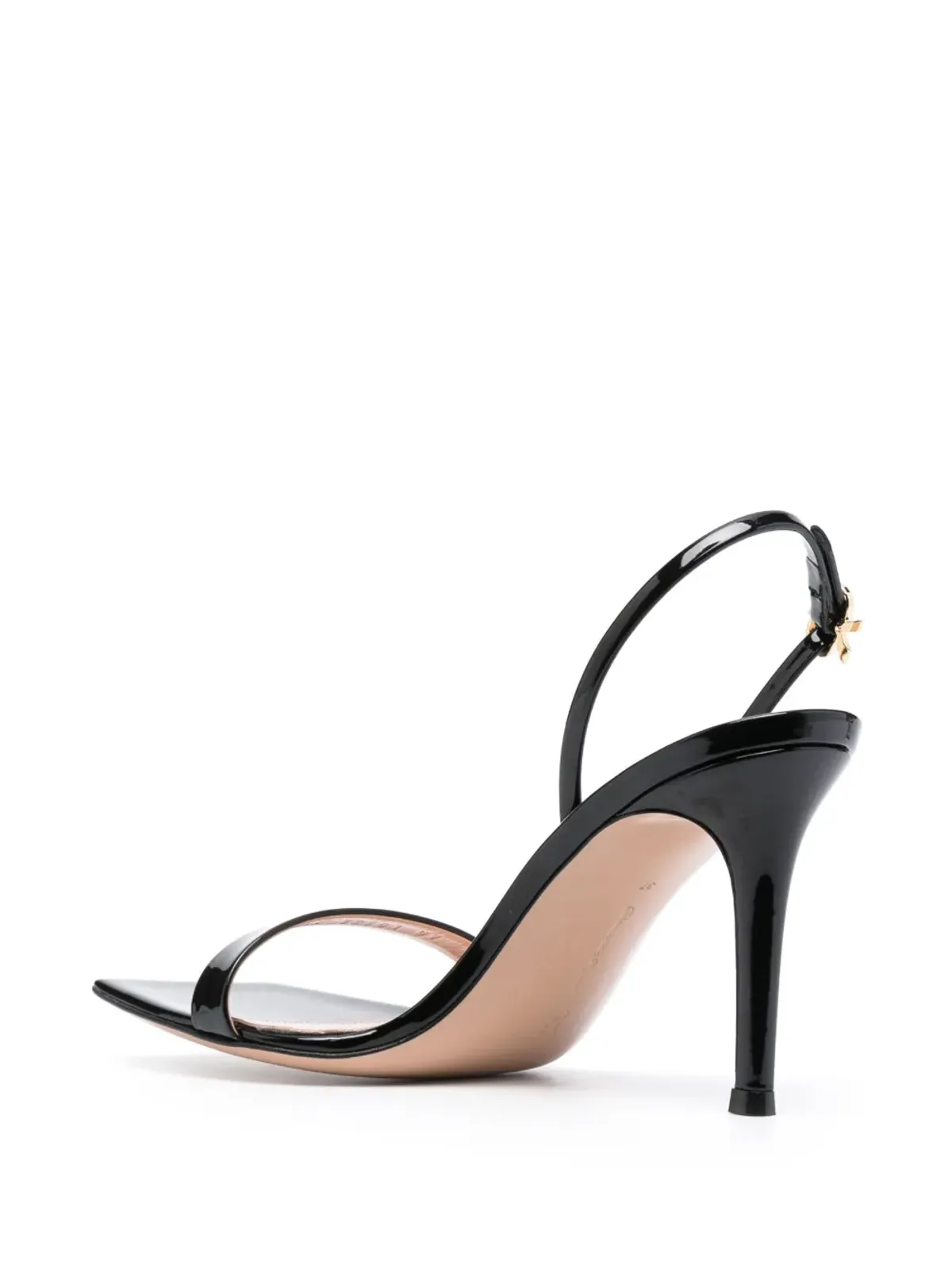 Gianvito Rossi 85mm Ribbon Stiletto レザーサンダル（ブラック） - 画像3
