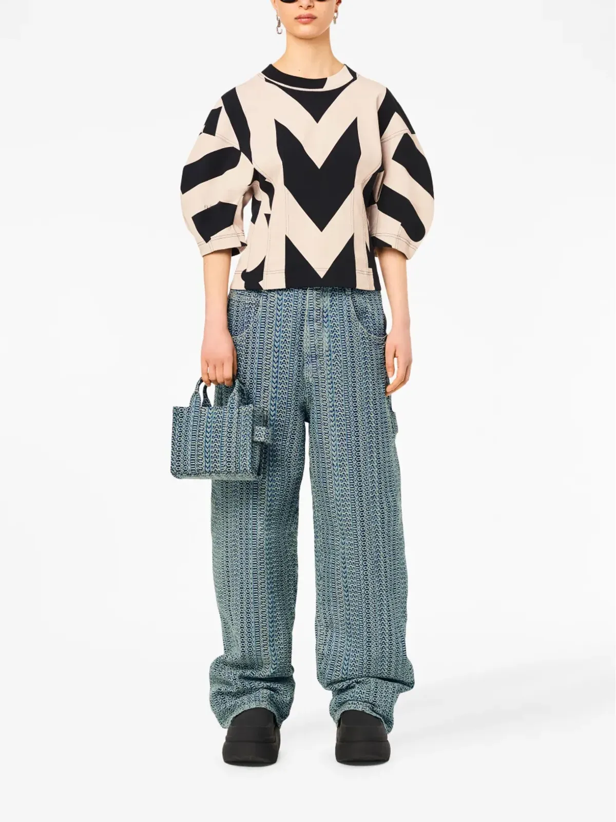 Marc Jacobs 洗い加工モノグラム クロスボディ トートバッグ - 画像3