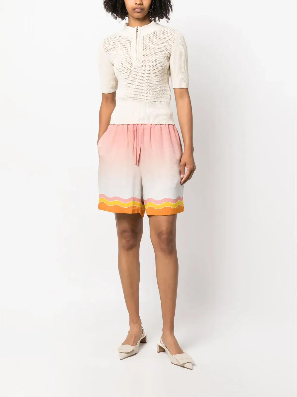 Casablanca レインボーモノグラム シルクショーツ - 画像3