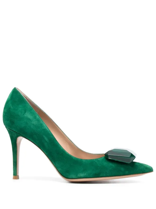 Gianvito Rossi Gianvito Rossi Jaipur gemstone pumps - グリーンの商品画像