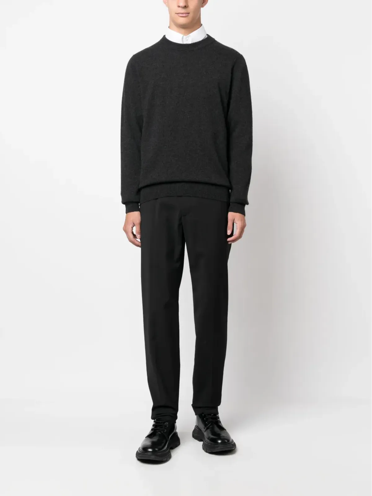 SANDRO エラスティックウェスト テーラードパンツ ブラック - 画像2