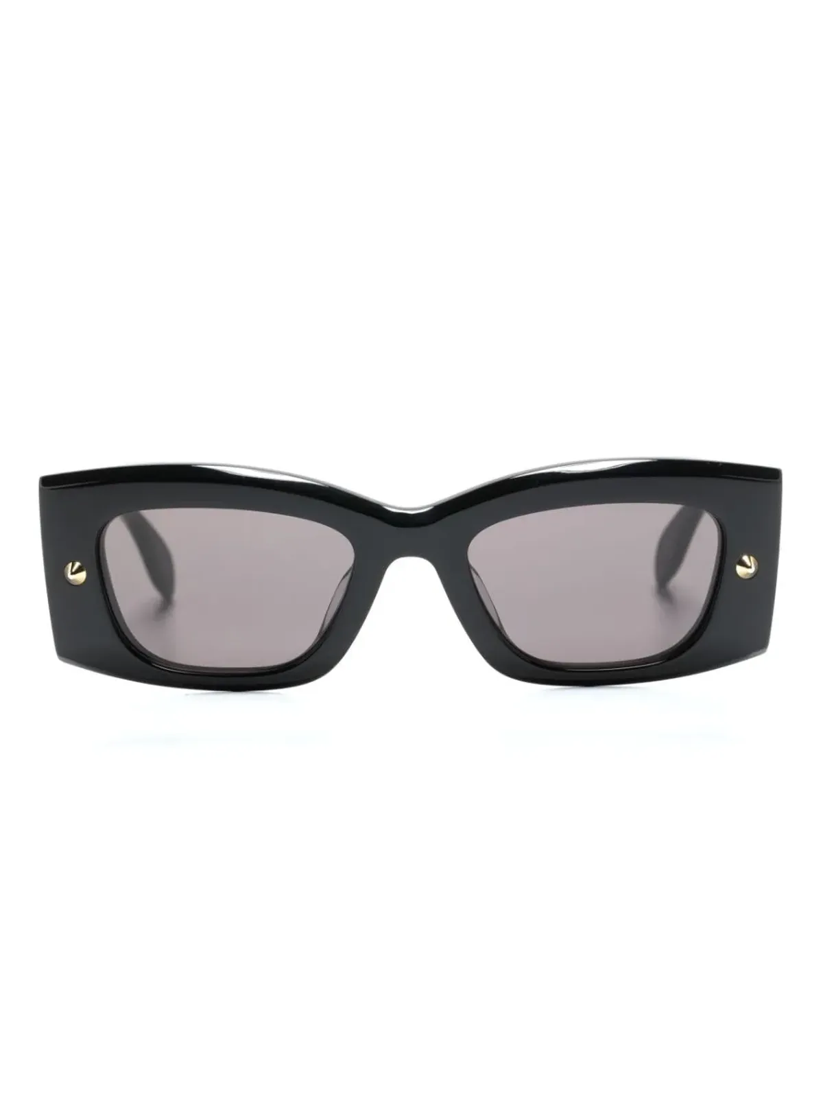 Alexander McQueen Eyewear スパイクスタッズ レクタングルフレーム サングラス ブラック - 画像1