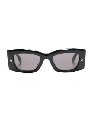 Alexander McQueen Eyewear スパイクスタッズ レクタングルフレーム サングラス ブラック - サムネイル1