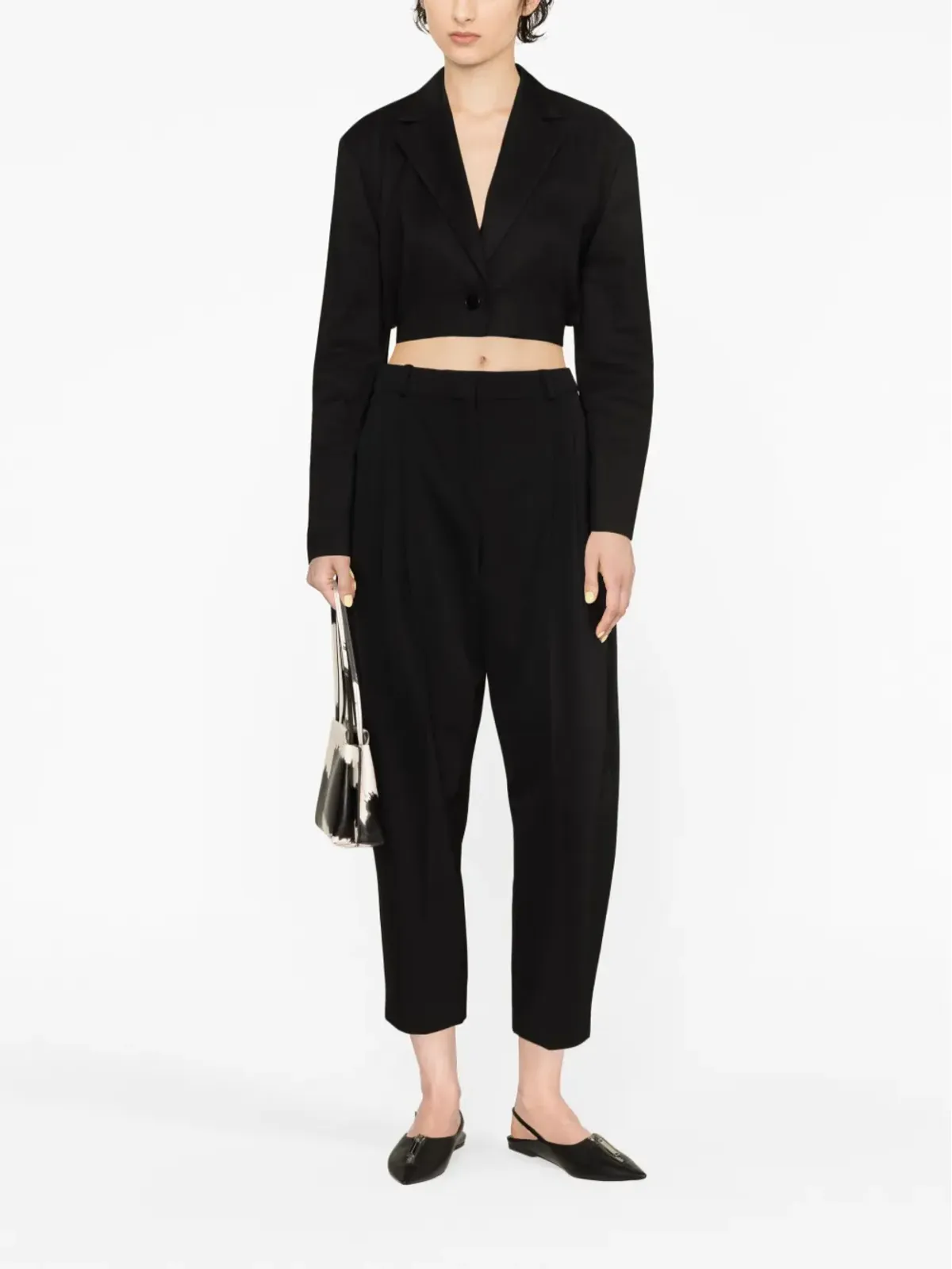 Stella McCartney テーパードレッグ クロップド ウールパンツ - 画像2