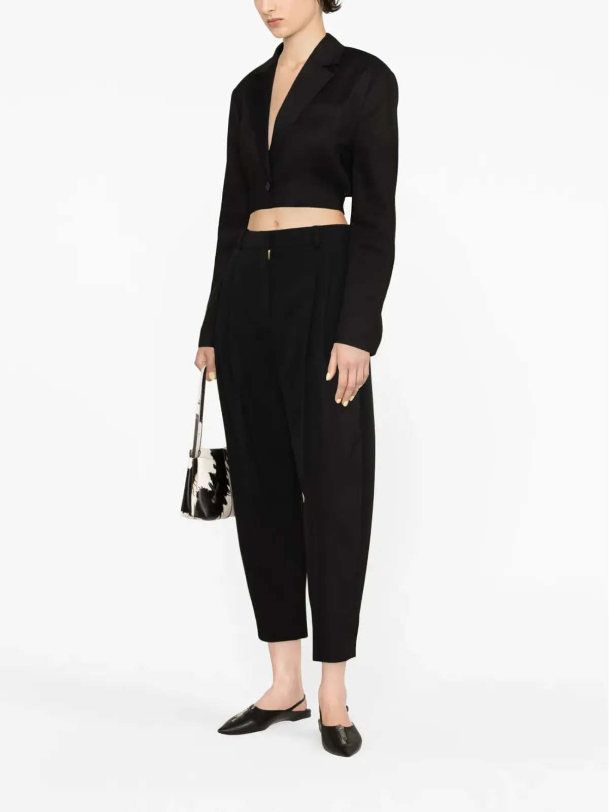 Stella McCartney テーパードレッグ クロップド ウールパンツ - 画像4