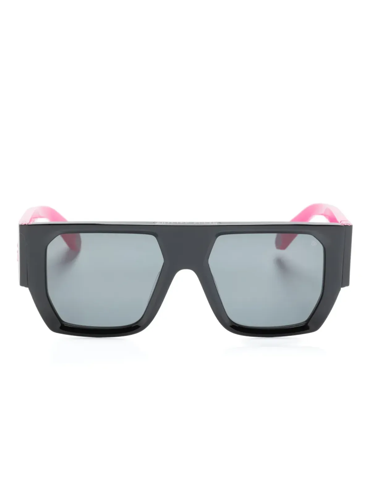 Philipp Plein Eyewear ロゴ文字入り レクタングルフレーム サングラス - 画像1