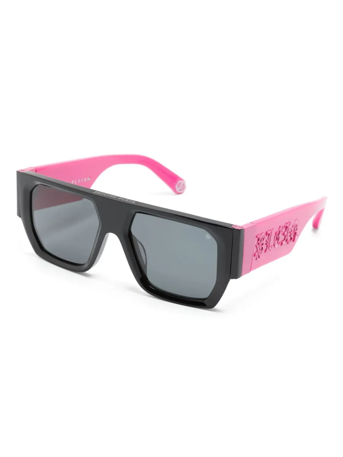 Philipp Plein Eyewear ロゴ文字入り レクタングルフレーム サングラス - 画像2