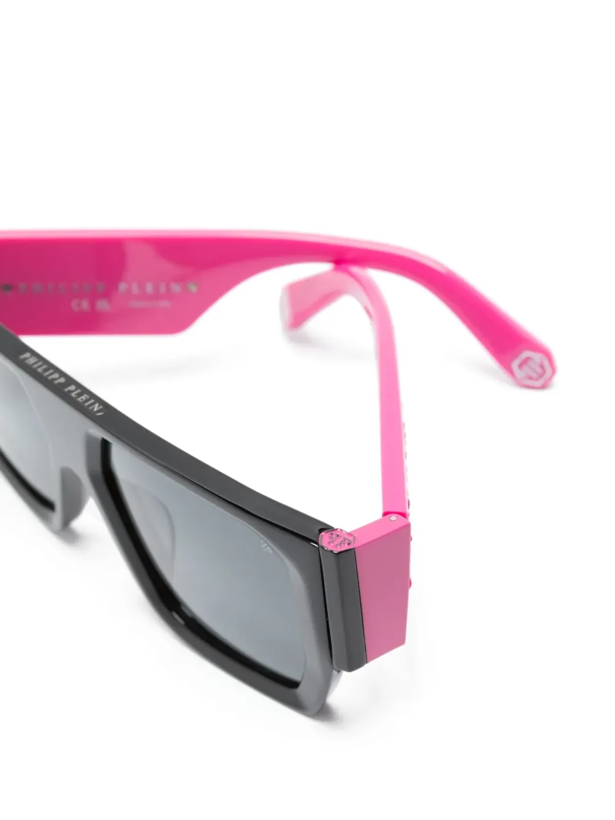 Philipp Plein Eyewear ロゴ文字入り レクタングルフレーム サングラス - 画像3
