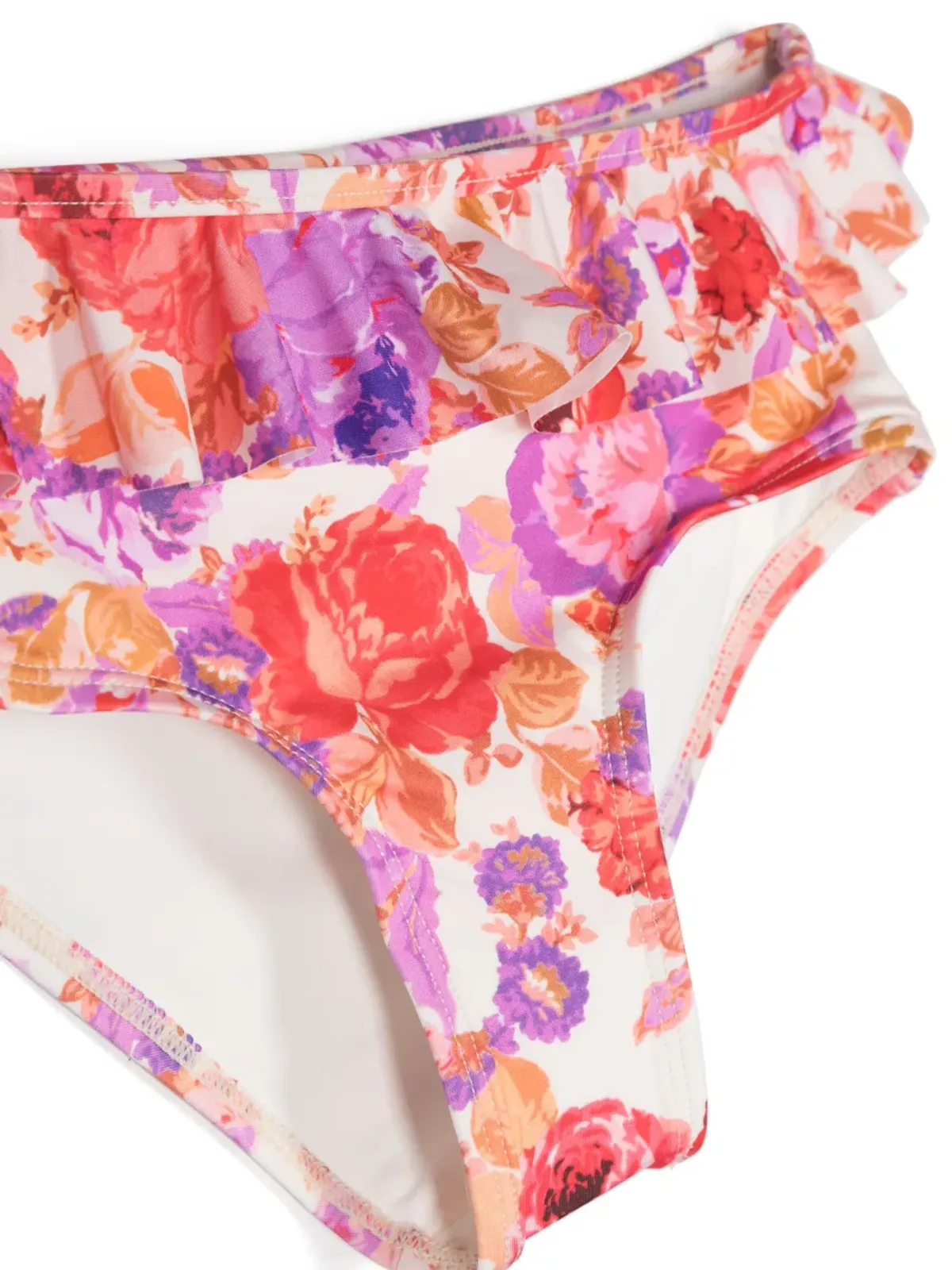 ZIMMERMANN Kids leaf-print ruffled bikini - Red - 画像3