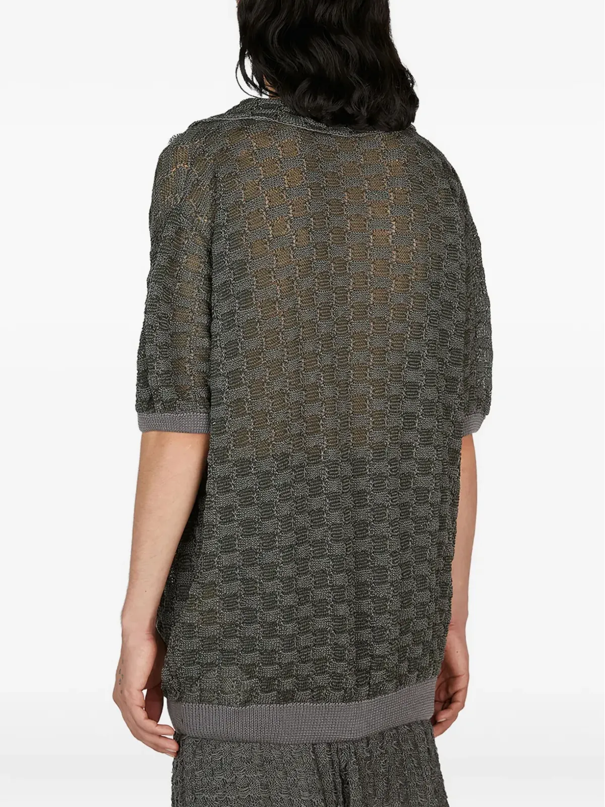 Isa Boulder グリッドニットTシャツ - 画像4