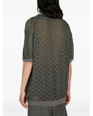 Isa Boulder グリッドニットTシャツ - サムネイル4