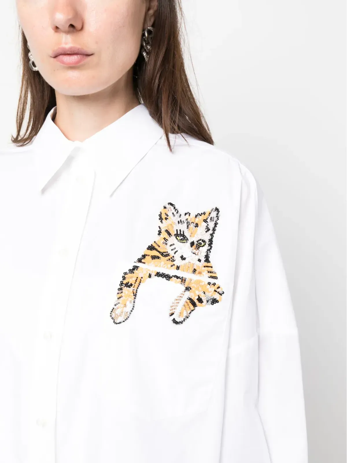 MSGM スパンコール付きコットンシャツ - 画像5